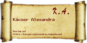 Kácser Alexandra névjegykártya
