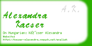 alexandra kacser business card